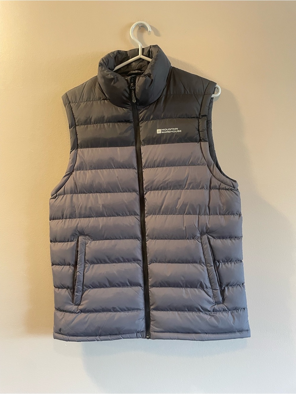 Men's  mountain warehouse Two-Tone Gray Insulated Puffer Vest